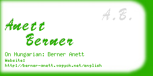 anett berner business card